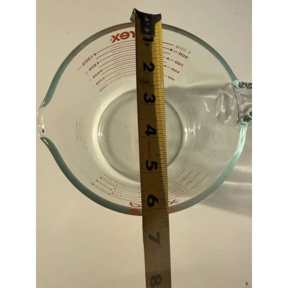 Vintage Pyrex 4-Cup / 1-Quart Glass Measuring Cup – Red Markings